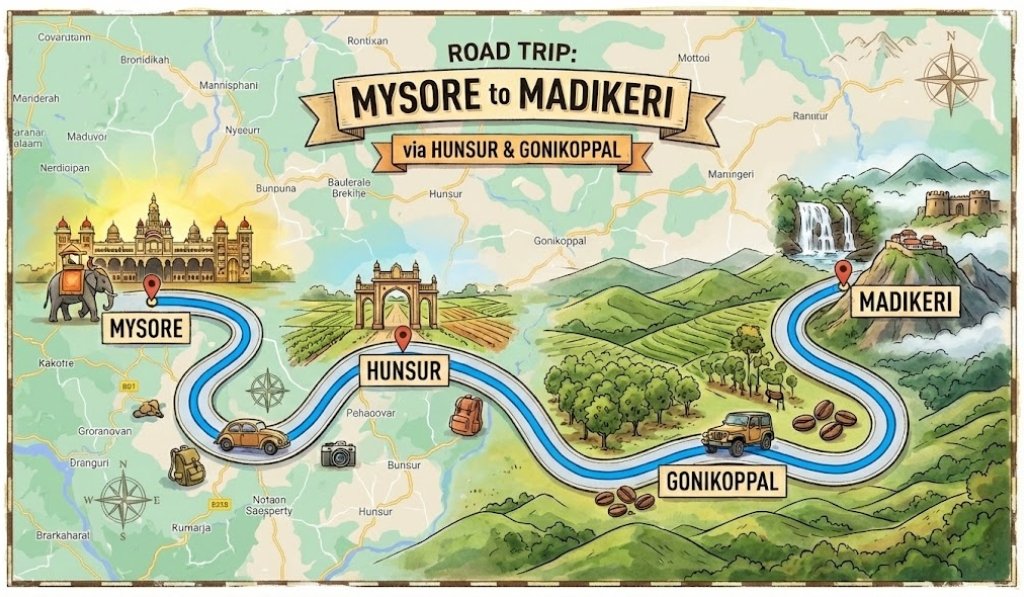 Mysore to Madikeri Route